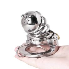 Load image into Gallery viewer, 2 in1 Stainless Steel Helmet Chastity Cage
