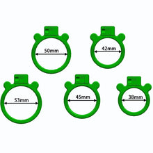 Lade das Bild in den Galerie-Viewer, 3d Cannon Chastity Cage dimensions showing 50mm, 42mm, 53mm