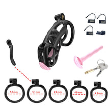 Lade das Bild in den Galerie-Viewer, Black Cobra Maxi Keuschheitsset mit Harnröhre