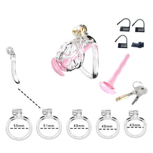 Load image into Gallery viewer, Transparent Cobra Nub Chastity Kit With Urethral