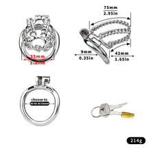 Load image into Gallery viewer, Chainmail Steel Chastity Cage with Belt - 3