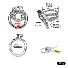 Load image into Gallery viewer, Chainmail Steel Chastity Cage with Belt - 4