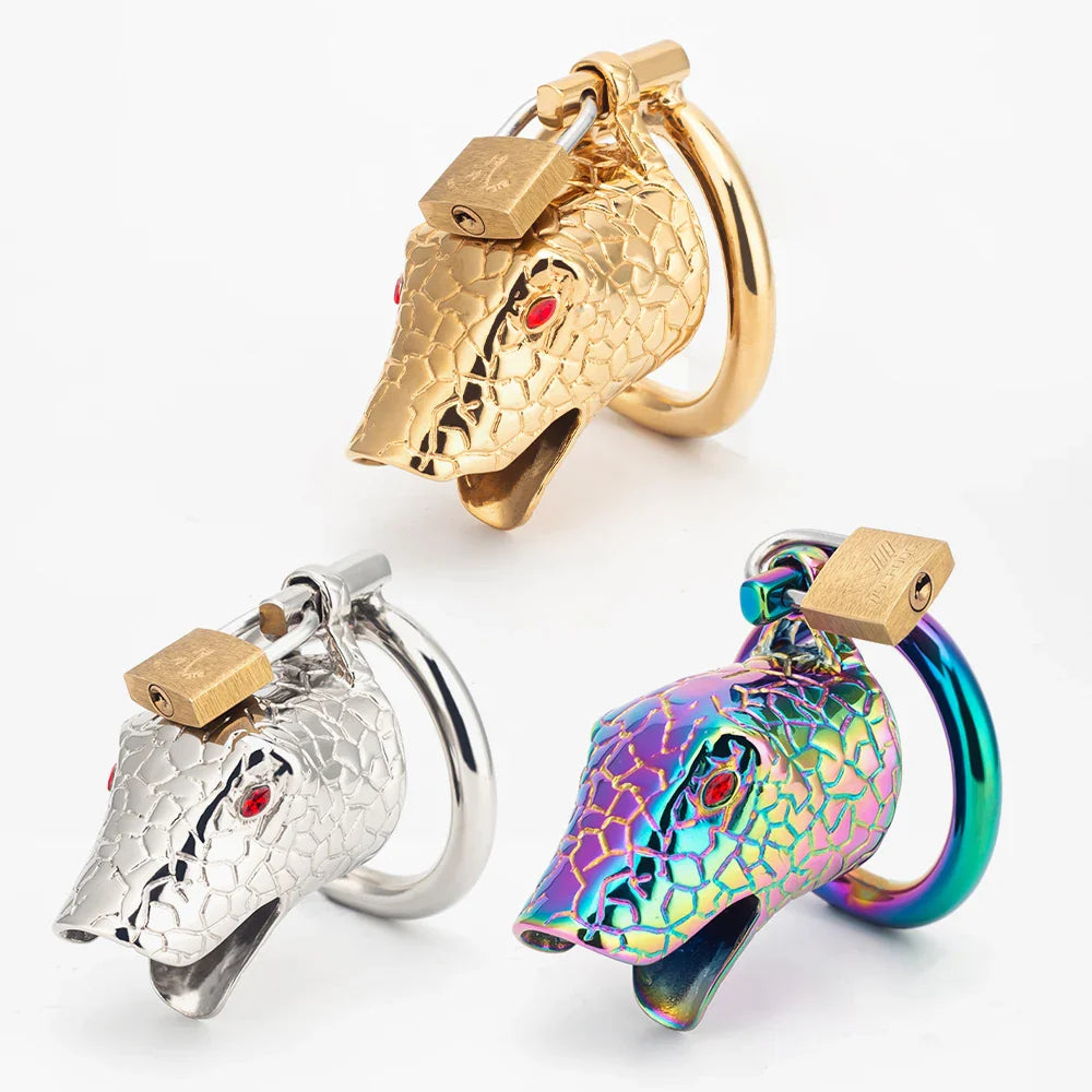 Metal Chastity Cage Snakeskin