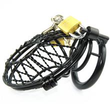 Lade das Bild in den Galerie-Viewer, Black Mesh Metal Male Chastity Cage
