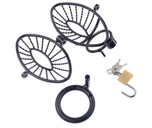 Lade das Bild in den Galerie-Viewer, Black Mesh Metal Male Chastity Cage