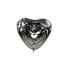 Afbeelding in Gallery-weergave laden, Front illustration of Black Spade flat plate resin chastity cage with clear gem accent
