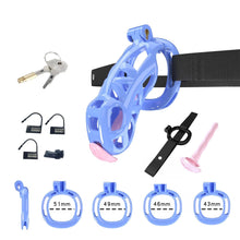 Lade das Bild in den Galerie-Viewer, Blue Cobra Keuschheits-Maxi-Set mit Gürtel und Harnröhre