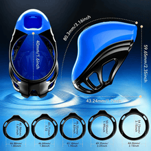 Load image into Gallery viewer, Blue 10-Mode App-Control Vibrating Chastity Cage