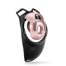 Lade das Bild in den Galerie-Viewer, Rose gold front view of the curved C-ring chastity cage
