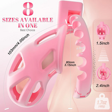 Afbeelding in Gallery-weergave laden, 8 Adjustable Cock Ring ABS Chastity Cage