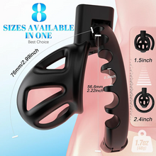 Load image into Gallery viewer, 8 Adjustable Cock Ring ABS Chastity Cage