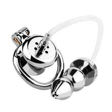 Load image into Gallery viewer, Inverted Chastity Cage With Butt Plug