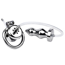 Load image into Gallery viewer, Inverted Chastity Cage With Butt Plug