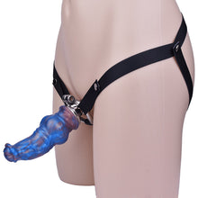 Load image into Gallery viewer, Inverted Chastity Cage With Monster Dildo