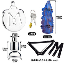 Load image into Gallery viewer, Inverted Chastity Cage With Monster Dildo