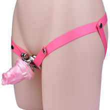 Load image into Gallery viewer, Inverted Chastity Cage With Monster Dildo