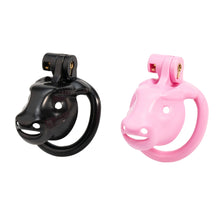 Lade das Bild in den Galerie-Viewer, Pink and black Cretan Bull chastity cage color options