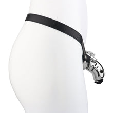 Afbeelding in Gallery-weergave laden, Dolphin Steel Chastity Cage with Anti-ring Removable - with belt and black urethral