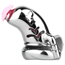 Afbeelding in Gallery-weergave laden, Dolphin Steel Chastity Cage with Anti-ring Removable - with pink urethral