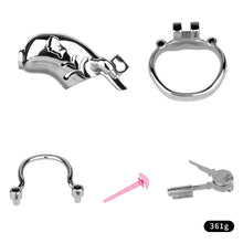 Afbeelding in Gallery-weergave laden, Dolphin Steel Chastity Cage with Anti-ring Removable - with pink urethral and anty ting