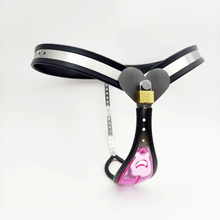 Load image into Gallery viewer, Female Chastity Belt With Pink Transparent Panel - 4