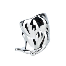 Load image into Gallery viewer, Flame Cutout Stainless Steel Chastity Cage with Restraint - Flame cutout metal cage side view