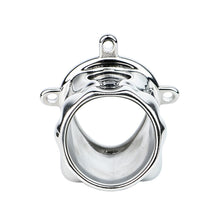 Load image into Gallery viewer, Flame Cutout Stainless Steel Chastity Cage with Restraint - Metal cage rear opening detail