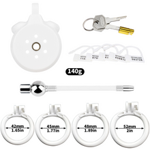 Afbeelding in Gallery-weergave laden, Flat Chastity Cage with Detchable Ball Catheter- -5