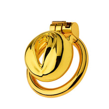 Load image into Gallery viewer, Golden Flat Metal Chastity Cage