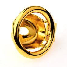 Load image into Gallery viewer, Golden Flat Metal Chastity Cage