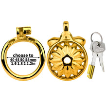 Load image into Gallery viewer, Golden Sunflower Chastity Cage -5