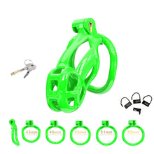 Lade das Bild in den Galerie-Viewer, Kleine grüne Cobra-Keuschheitskäfig-Kits für Männer