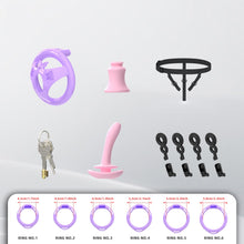 Load image into Gallery viewer, Male Flat Chastity Cage Inverted Plug feature details graphic 4