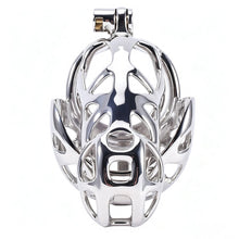 Lade das Bild in den Galerie-Viewer, Mamba Stainless Steel Ball-Enclosing Chastity Cage front view