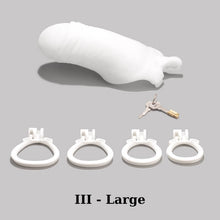 Load image into Gallery viewer, Men's Simulated Penis White Chastity Cage