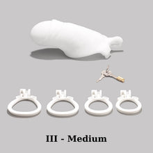 Load image into Gallery viewer, Men's Simulated Penis White Chastity Cage