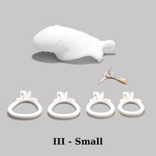 Load image into Gallery viewer, Men's Simulated Penis White Chastity Cage