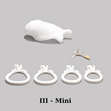 Load image into Gallery viewer, Men's Simulated Penis White Chastity Cage