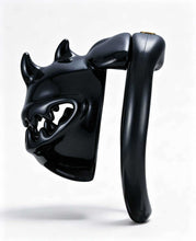 Load image into Gallery viewer, Black Monster Mouth chastity cage, side view