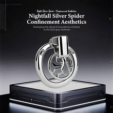 Lade das Bild in den Galerie-Viewer, Night Silver Spider Flat 304 Stainless Steel Chastity Cage
