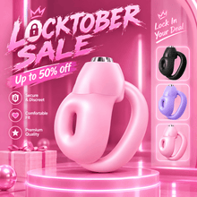 Afbeelding in Gallery-weergave laden, Nipple Rounded Resin Chastity Cage with Five Rings