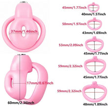 Afbeelding in Gallery-weergave laden, Nipple Rounded Resin Chastity Cage with Five Rings