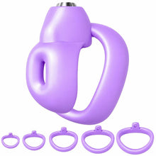 Afbeelding in Gallery-weergave laden, Nipple Rounded Resin Chastity Cage with Five Rings