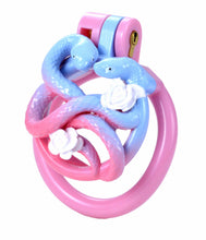 Lade das Bild in den Galerie-Viewer, Twin snake cage with pink base ring