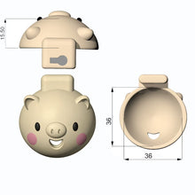 Load image into Gallery viewer, Piglet Head Resin Chastity Cage with Three Rings