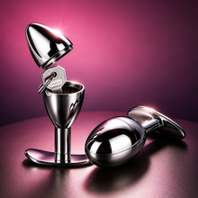 Lade das Bild in den Galerie-Viewer, Pink Diamond Secret-Compartment Stainless Steel Anal Plug