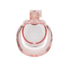 Load image into Gallery viewer, Transparent pink heart chastity cage, rear opening view