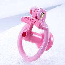 Load image into Gallery viewer, Pink negative urethral chastity cage front view