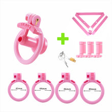 Load image into Gallery viewer, Pink negative urethral cage with belt and security-check lock cores