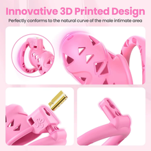 Load image into Gallery viewer, Pink Rattler Chastity Cage with Anal Plug 4